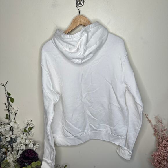 ADIDAS Flower Puff Fleece Pullover Hoodie White Yellow Blue Sz M {GG35} - Picture 3 of 5